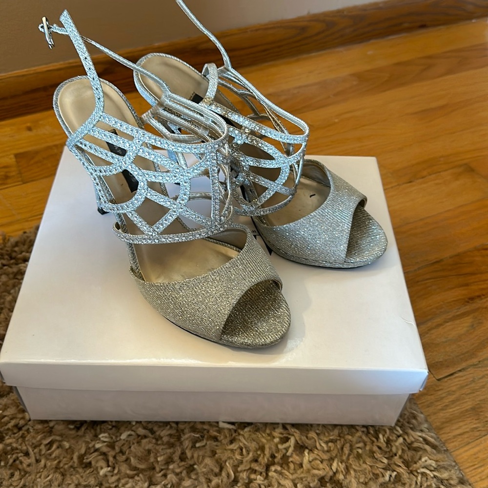 Caparros Silver Glitter Heels